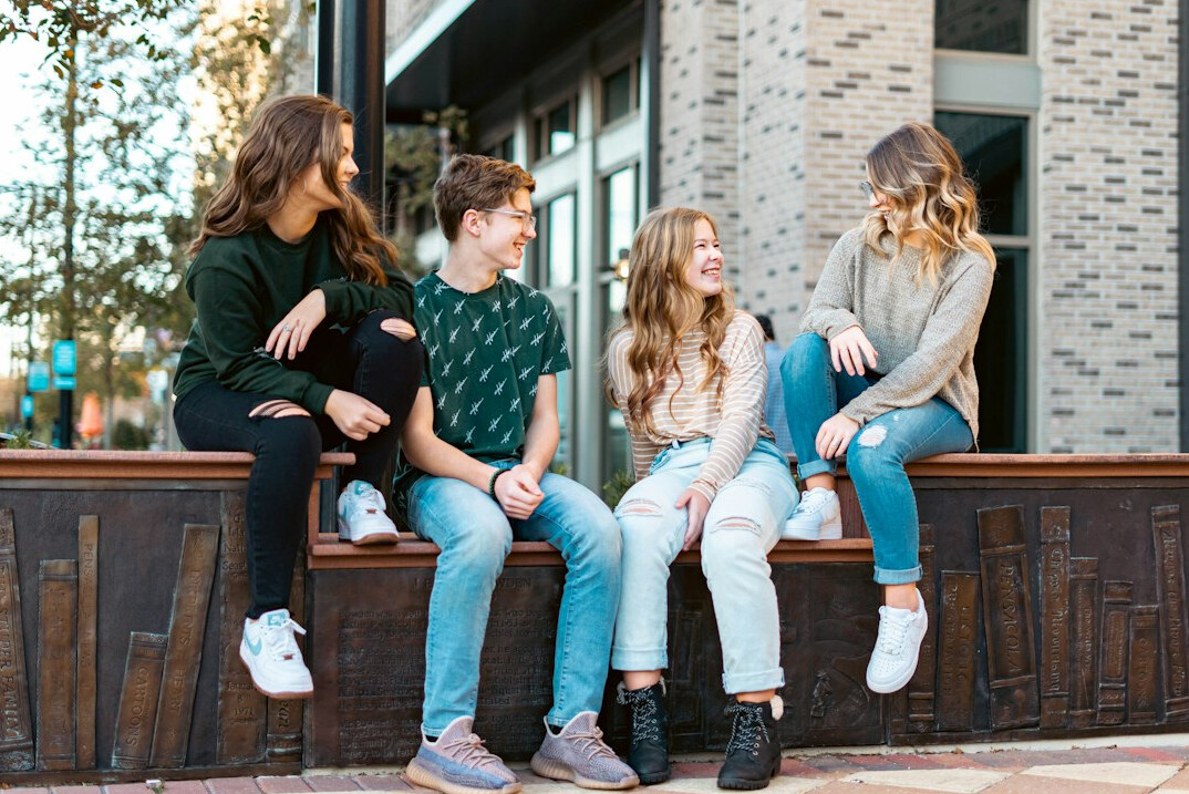 group of friends in discussion