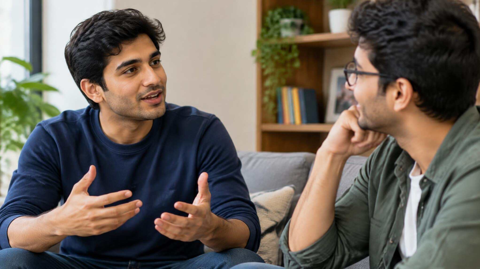 person having conversation with friend
